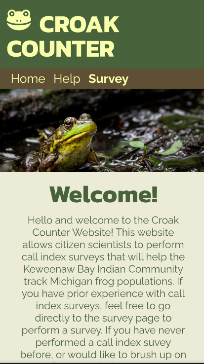 Croak Counter home page